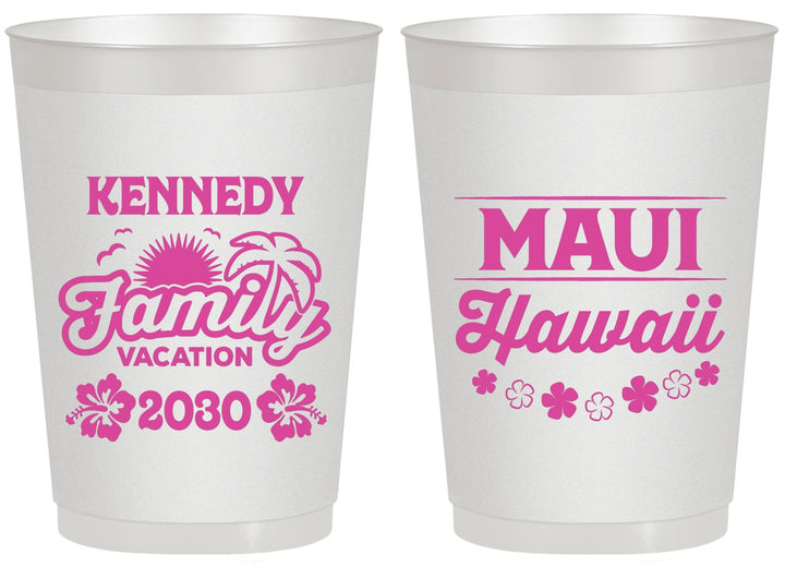 Personalized Family Vacation 20 oz Frosted Cups - Hawaii | 180040