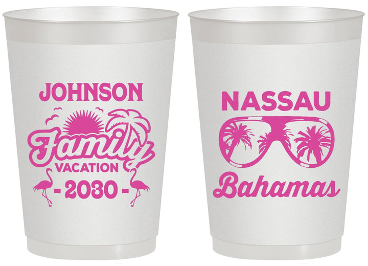 Personalized Family Vacation 20 oz Frosted Cups - Bahamas | 180041