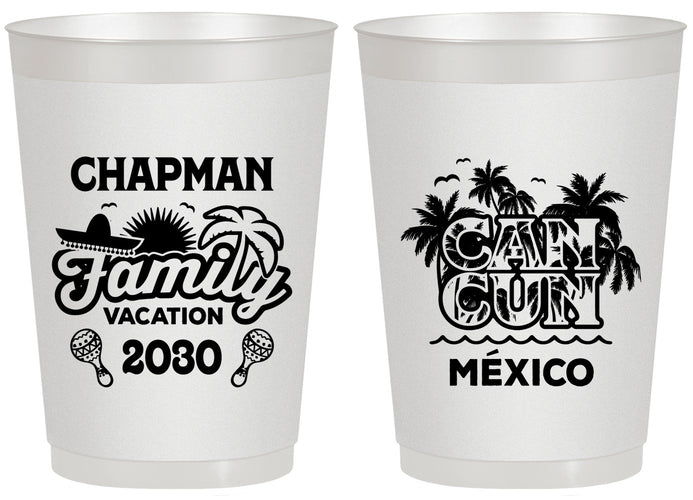 Personalized Family Vacation 20 oz Frosted Cups - Cancun | 180042