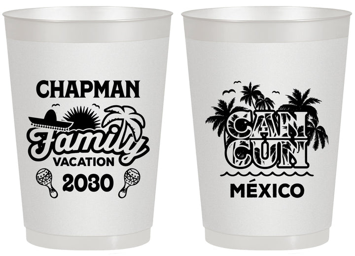 Personalized Family Vacation 20 oz Frosted Cups - Cancun | 180042