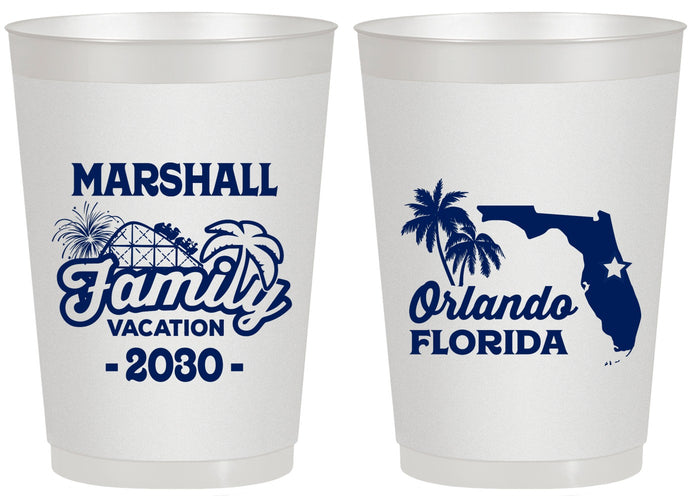 Personalized Family Vacation 20 oz Frosted Cups - Orlando | 180043