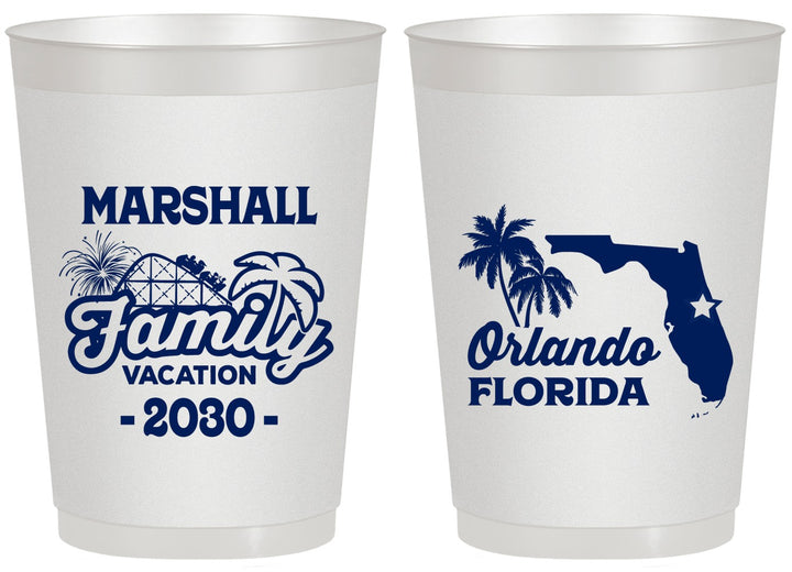 Personalized Family Vacation 20 oz Frosted Cups - Orlando | 180043