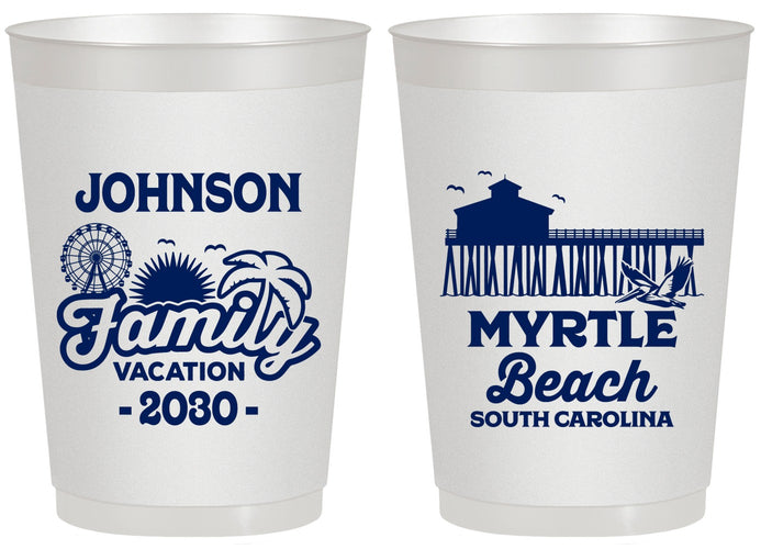 Personalized Family Vacation 20 oz Frosted Cups - Myrtle Beach | 180045