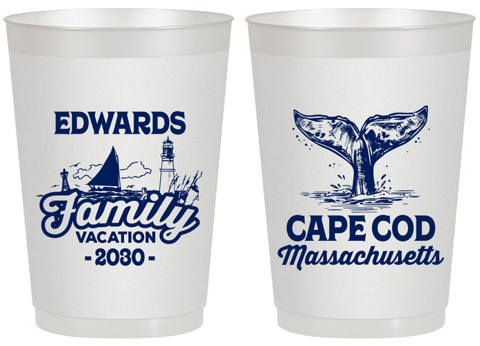 Personalized Family Vacation 20 oz Frosted Cups - Cape Cod | 180046