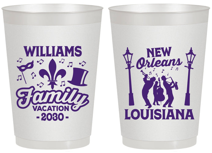 Personalized Family Vacation 20 oz Frosted Cups - New Orleans | 180047