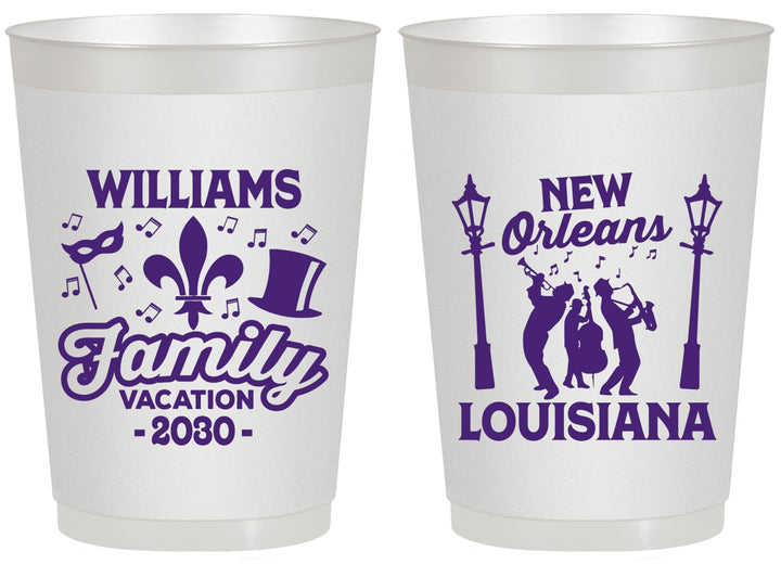 Personalized Family Vacation 20 oz Frosted Cups - New Orleans | 180047