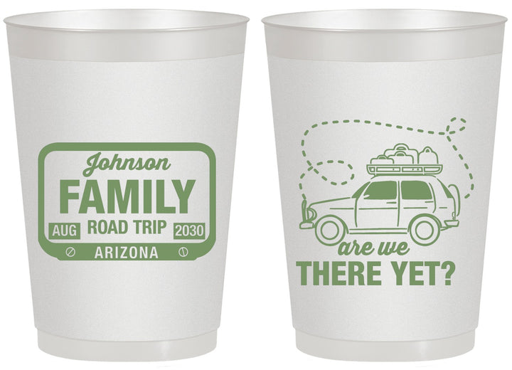 Personalized Family Vacation 20 oz Frosted Cups - Road Trip Car | 180050
