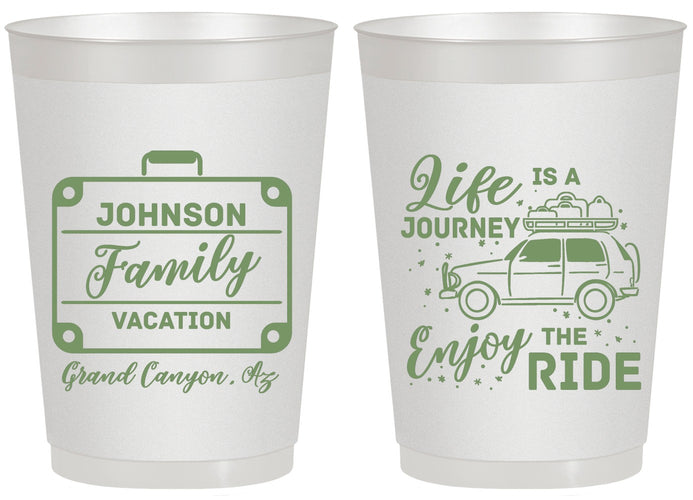 Personalized Family Vacation 20 oz Frosted Cups - Road Trip Car | 180051