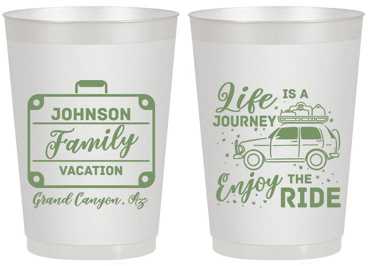 Personalized Family Vacation 20 oz Frosted Cups - Road Trip Car | 180051
