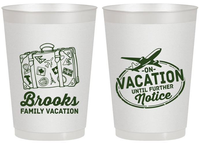 Personalized Family Vacation 20 oz Frosted Cups - Road Trip Plane | 180052