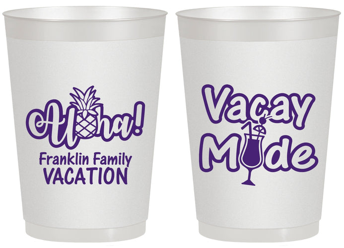 Personalized Family Vacation 20 oz Frosted Cups - Hawaii | 180053
