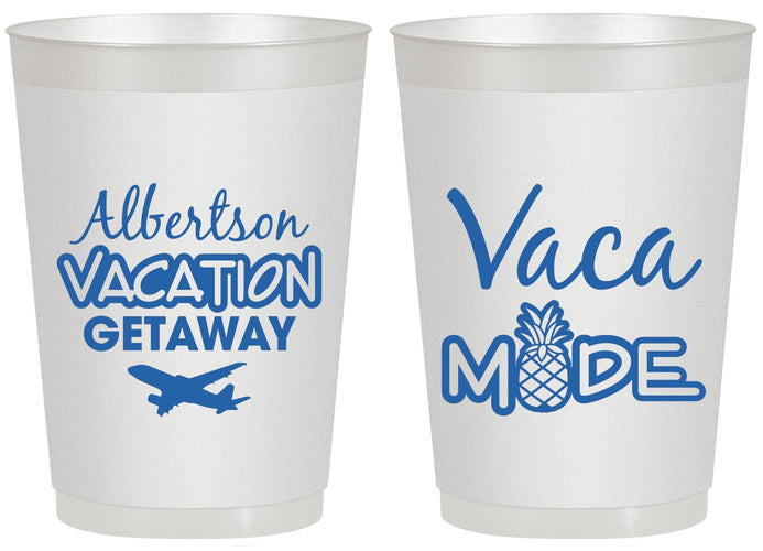 Personalized Family Vacation 20 oz Frosted Cups - Vacay Vibes Trip | 180055
