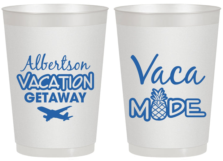 Personalized Family Vacation 20 oz Frosted Cups - Vacay Vibes Trip | 180055
