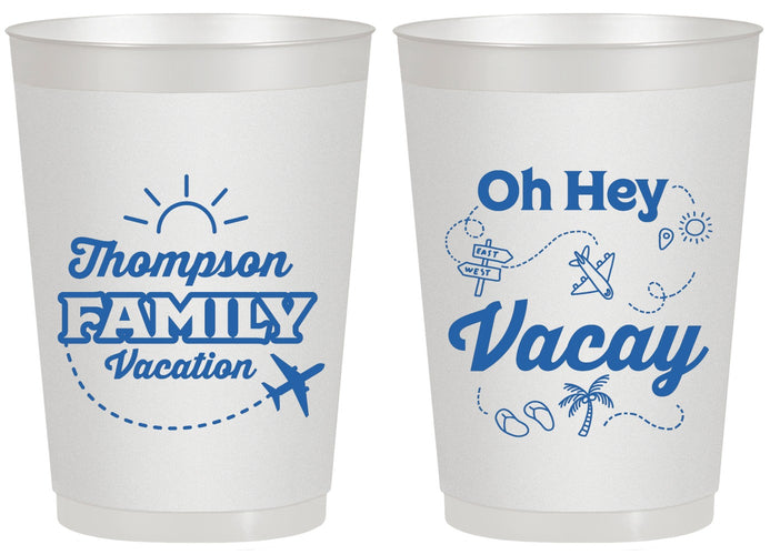 Personalized Family Vacation 20 oz Frosted Cups - Beach | 180056