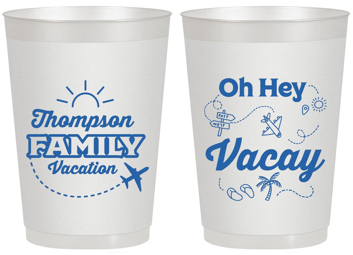 Personalized Family Vacation 20 oz Frosted Cups - Beach | 180056
