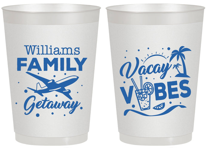 Personalized Family Vacation 20 oz Frosted Cups - Life Is Good At The Beach | 180058