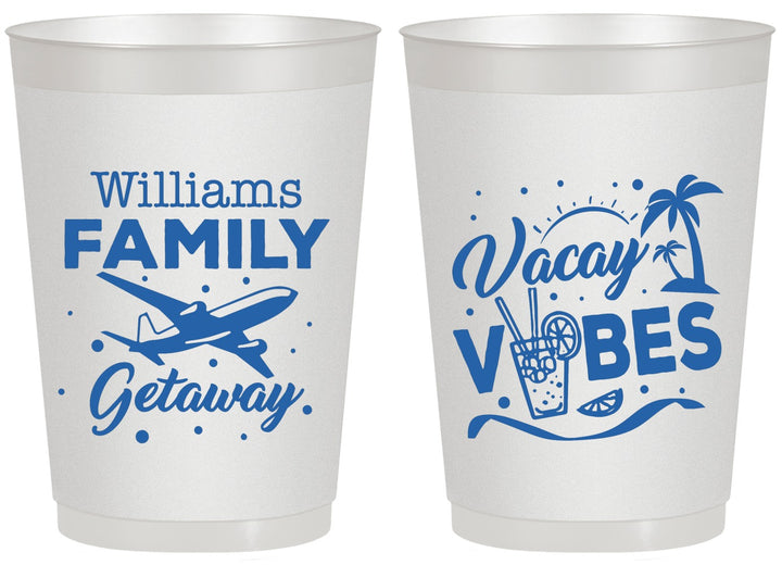 Personalized Family Vacation 20 oz Frosted Cups - Life Is Good At The Beach | 180058
