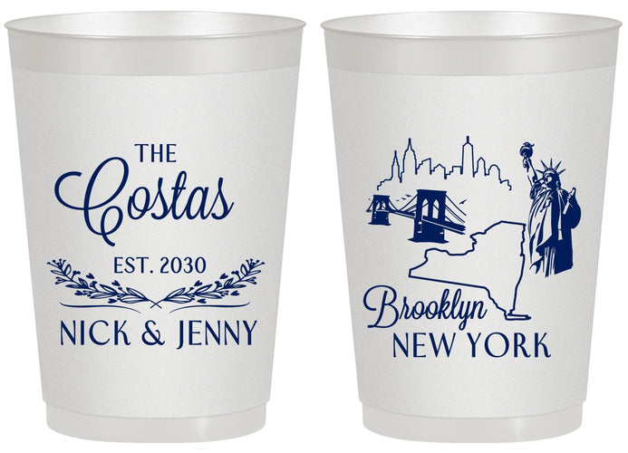 Personalized Wedding 20 oz Frosted Cups - New  York | 181