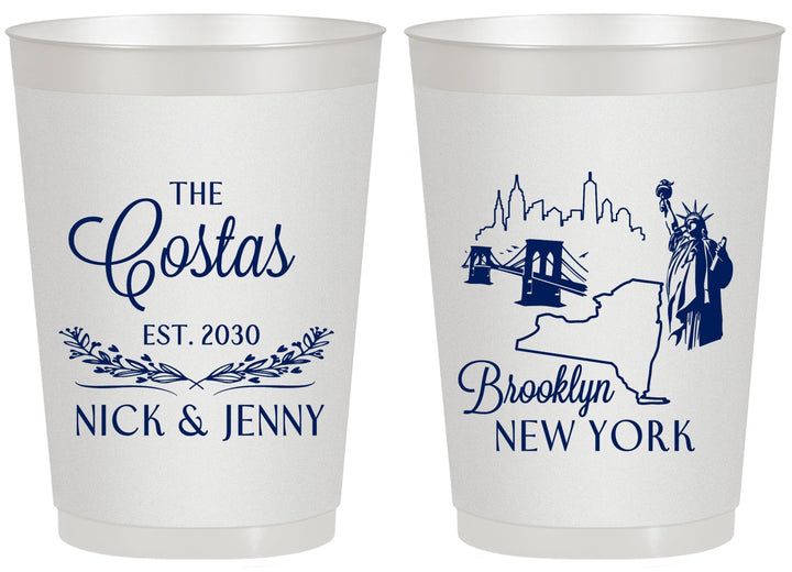 Personalized Wedding 20 oz Frosted Cups - New  York | 181