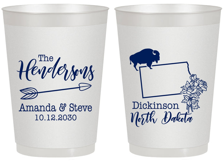Personalized Wedding 20 oz Frosted Cups - North Dakota | 183