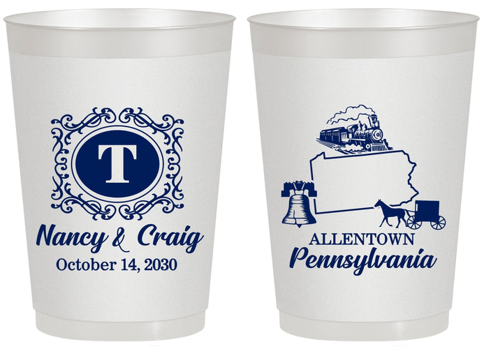 Personalized Wedding 20 oz Frosted Cups - Pennsylvania | 187