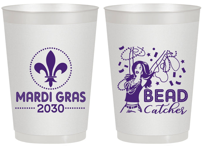 Personalized Mardi Gras 20 oz Frosted Cups - Bead Catcher Nola | 190000