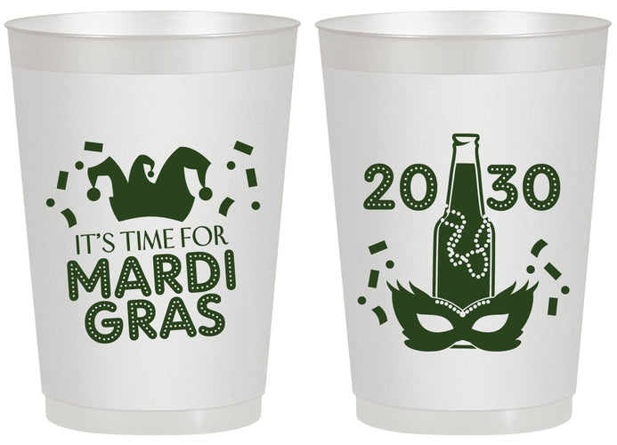 Personalized Mardi Gras 20 oz Frosted Cups - New Orleans | 190003