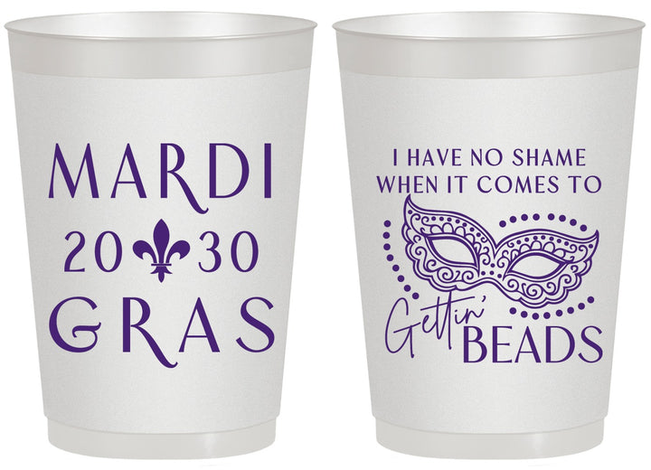 Personalized Mardi Gras 20 oz Frosted Cups - Nola New Orleans | 190006