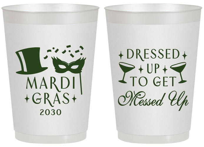 Personalized Mardi Gras 20 oz Frosted Cups - Fleur De Lis | 190015
