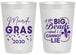 Personalized Mardi Gras 20 oz Frosted Cups - Big Bead Fleur De Lis | 190018