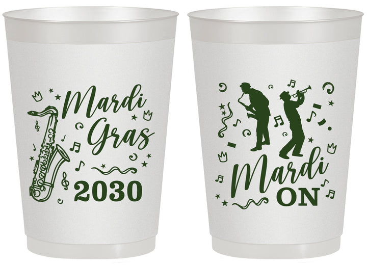 Personalized Mardi Gras 20 oz Frosted Cups - Mardi On Jazz | 190019