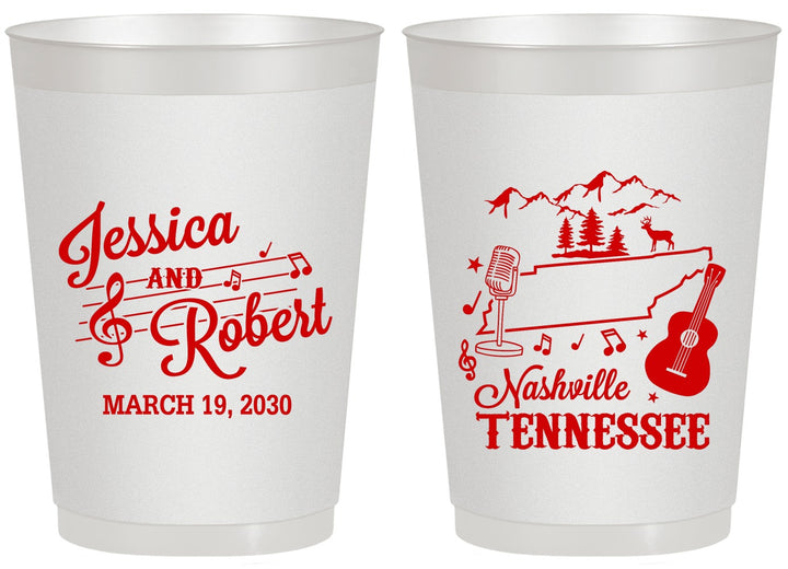 Personalized Wedding 20 oz Frosted Cups - Tennessee | 191