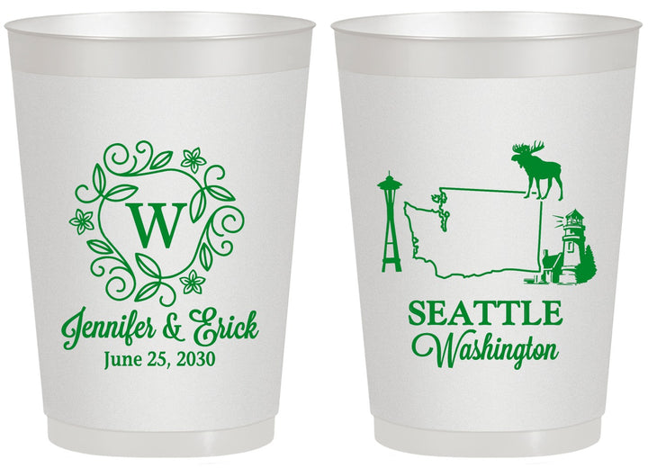 Personalized Wedding 20 oz Frosted Cups - Washington | 196
