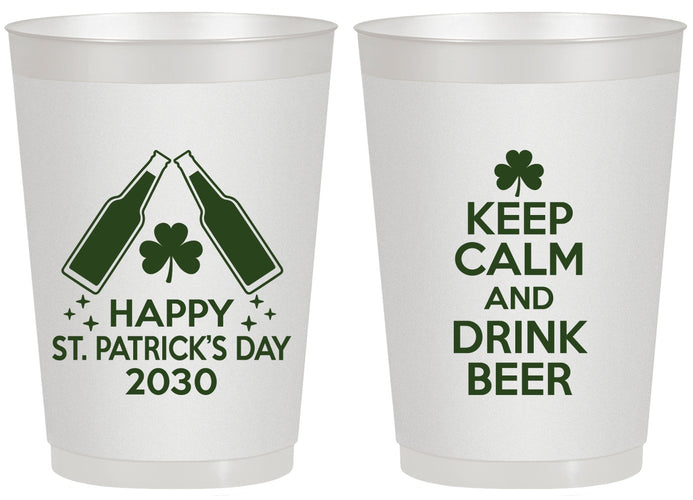 Personalized St Patricks Day 20 oz Frosted Cups - Clover Irish | 200005