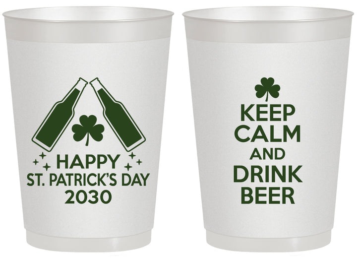 Personalized St Patricks Day 20 oz Frosted Cups - Clover Irish | 200005