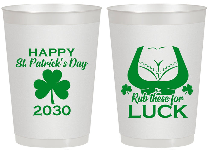 Personalized St Patricks Day 20 oz Frosted Cups - Clover Irish | 200008