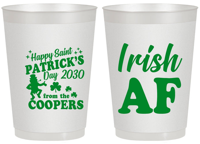 Personalized St Patricks Day 20 oz Frosted Cups - Irish Af Leprechaun | 200012