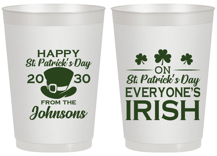 Personalized St Patricks Day 20 oz Frosted Cups - Irish Leprechaun | 200013