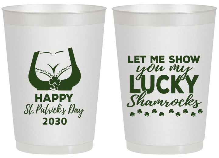Personalized St Patricks Day 20 oz Frosted Cups - Shamrocks | 200015