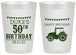 Personalized Birthday 20 oz Frosted Cups - 50th Tractor | 20005