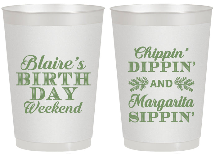 Personalized Birthday 20 oz Frosted Cups - Chippin Dippin Sippin | 20008