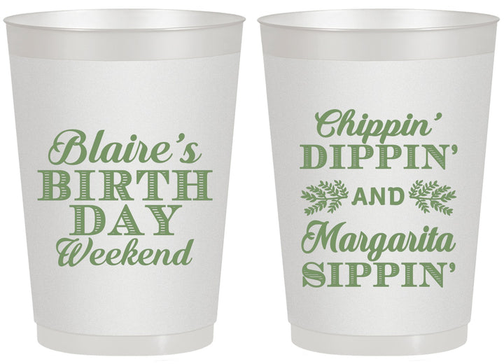 Personalized Birthday 20 oz Frosted Cups - Chippin Dippin Sippin | 20008