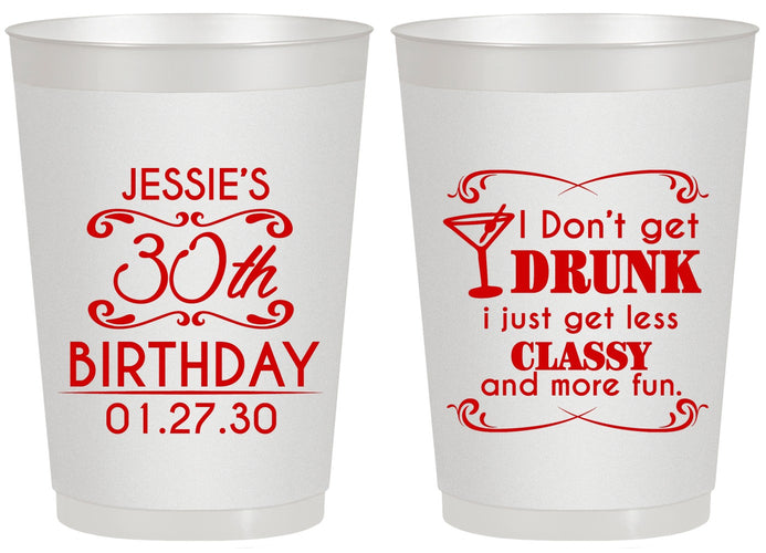 Personalized Birthday 20 oz Frosted Cups - Dirty 30 | 20011