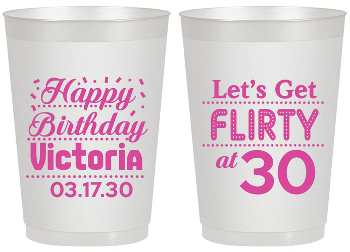 Personalized Birthday 20 oz Frosted Cups - Flirty At 30 | 20015