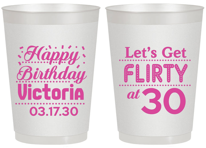 Personalized Birthday 20 oz Frosted Cups - Flirty At 30 | 20015