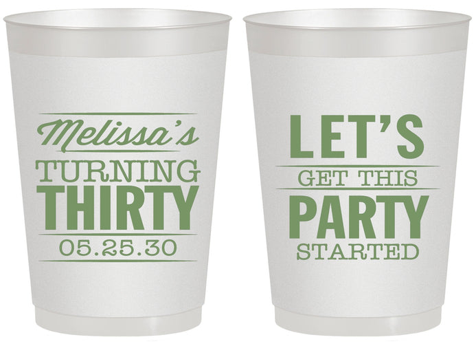 Personalized Birthday 20 oz Frosted Cups - 30th | 20017