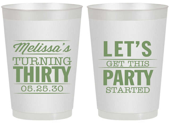 Personalized Birthday 20 oz Frosted Cups - 30th | 20017