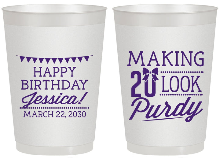 Personalized Birthday 20 oz Frosted Cups - 20th | 20021