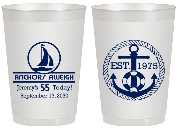 Personalized Birthday 20 oz Frosted Cups - 55th Nautical | 20025