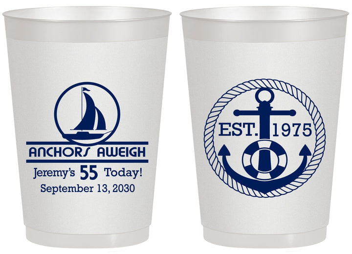 Personalized Birthday 20 oz Frosted Cups - 55th Nautical | 20025